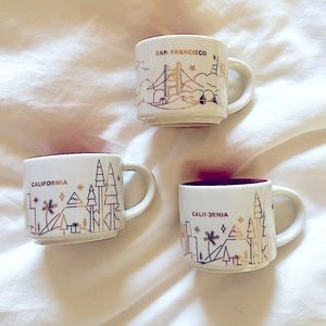 3 Starbucks espresso cups California San Francisco